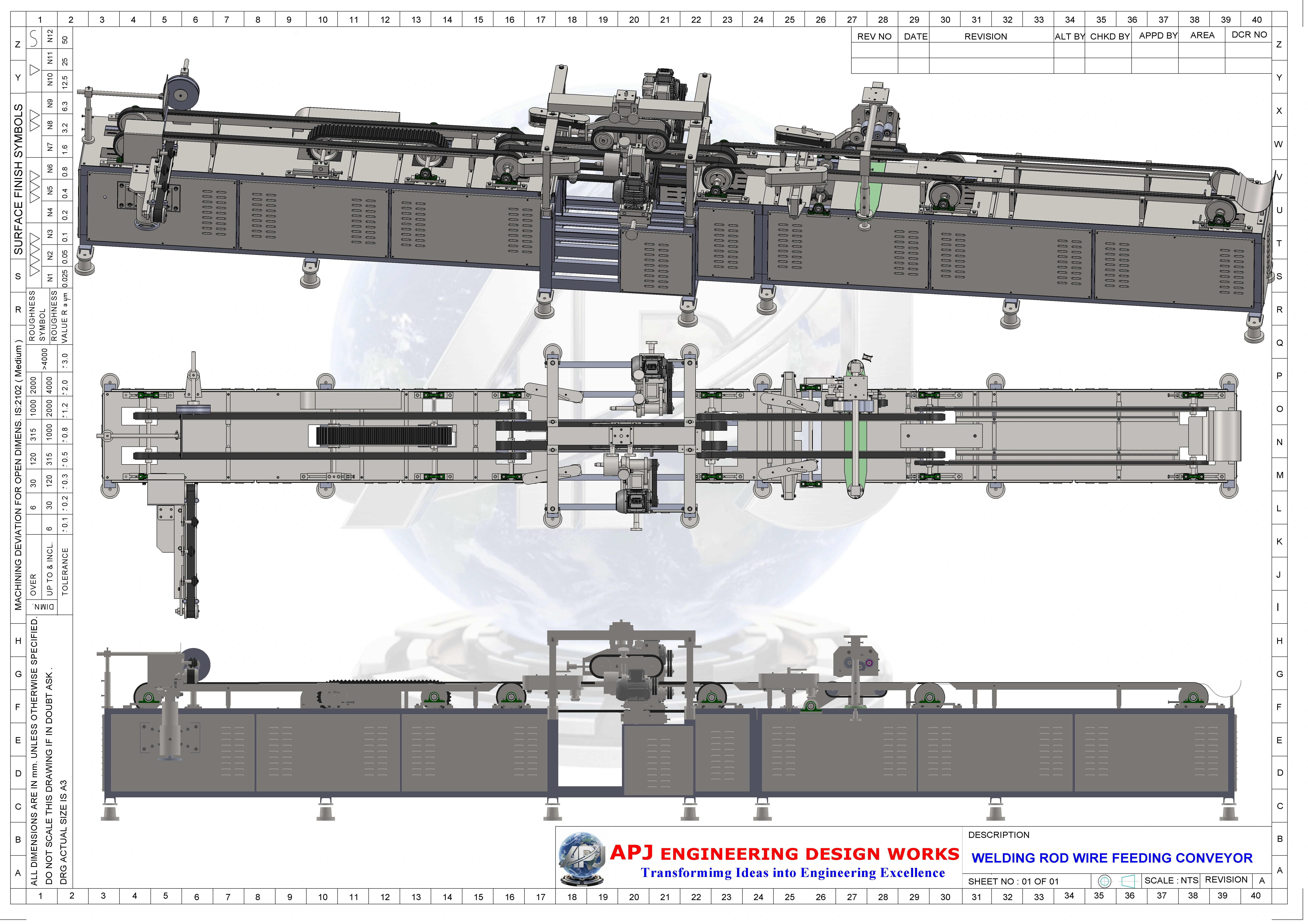 WELDING ROD WIRE FEEDING CONVEYOR